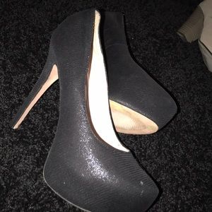 Sparkly black heels